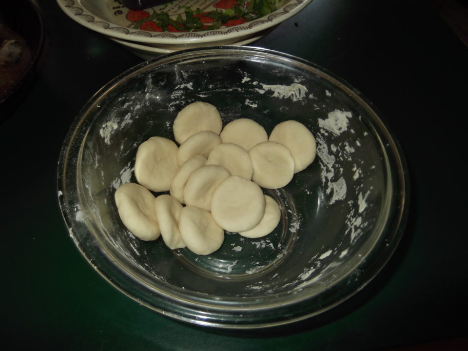 uncooked flour dumplings