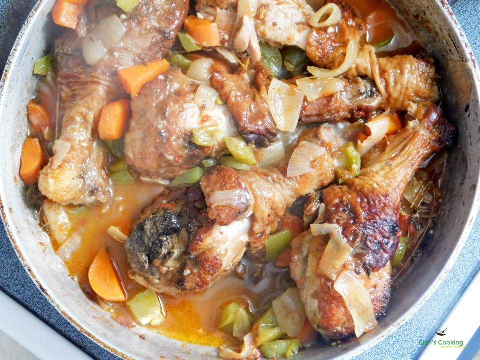 Jamaican style brown stew chicken